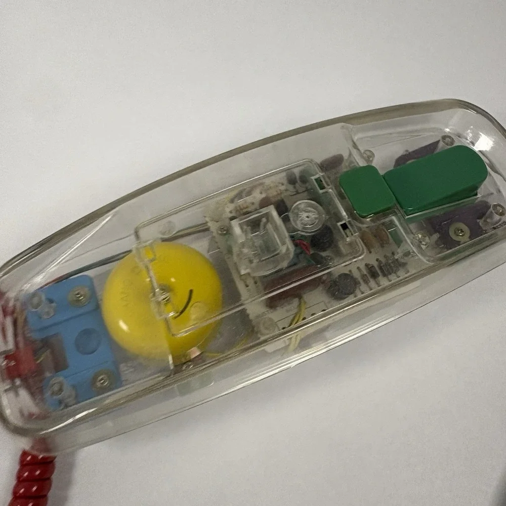 Vintage 90's Clear Transparent Phone 43-371A Retro Pop Art Untested Telephone